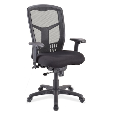 Officesource CoolMesh Collection Synchro, High Back Mesh Chair with Seat Slider, Upholstered Seat and Black Frame OSTW8907FBK